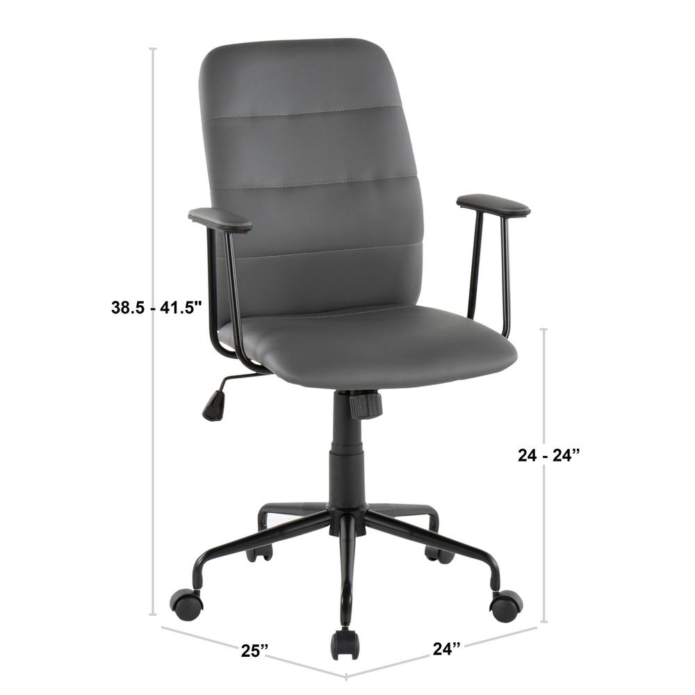 Black Metal, Brown PU Fredrick Office Chair. Picture 7