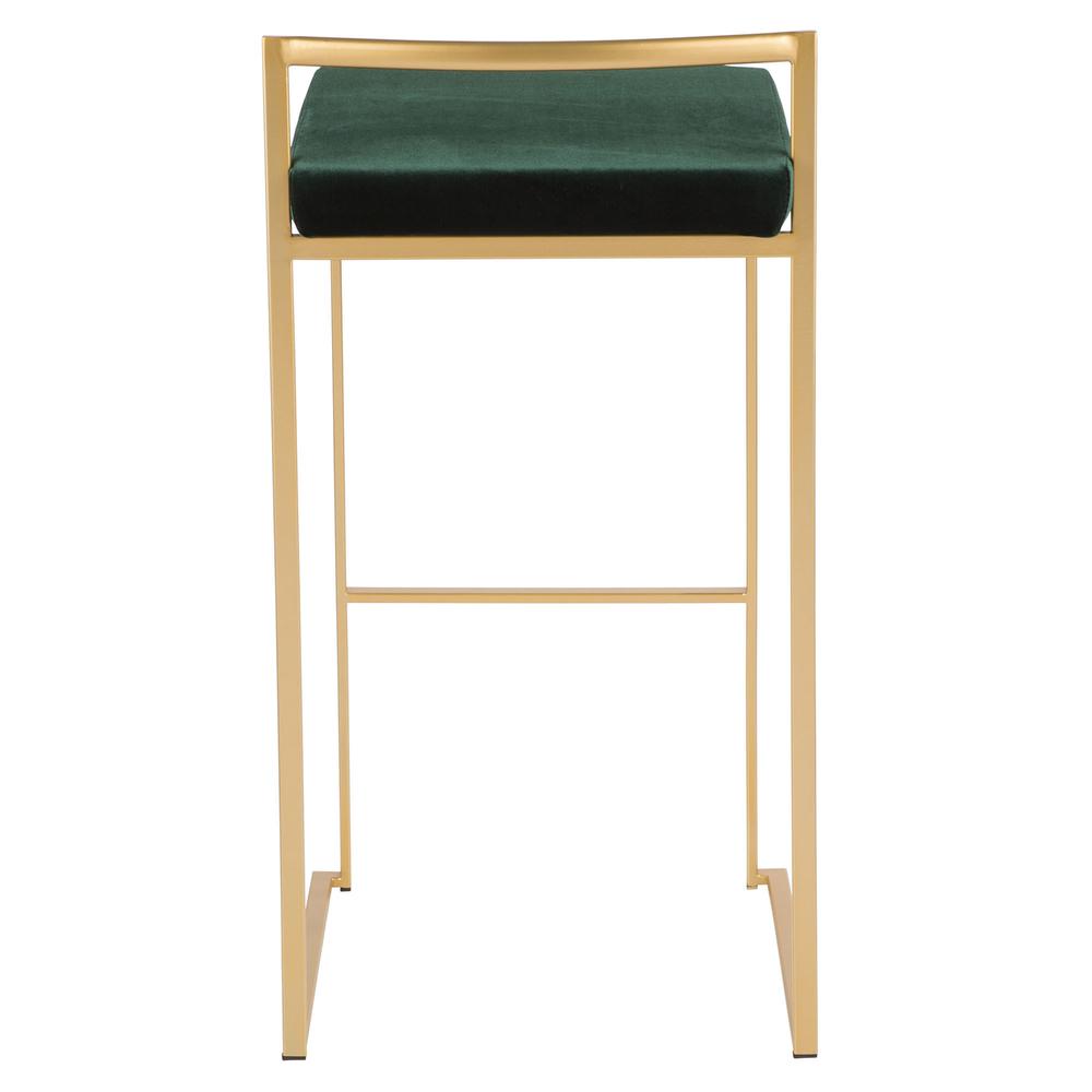 Gold, Green Fuji Stacker Barstool - Set of 2. Picture 5