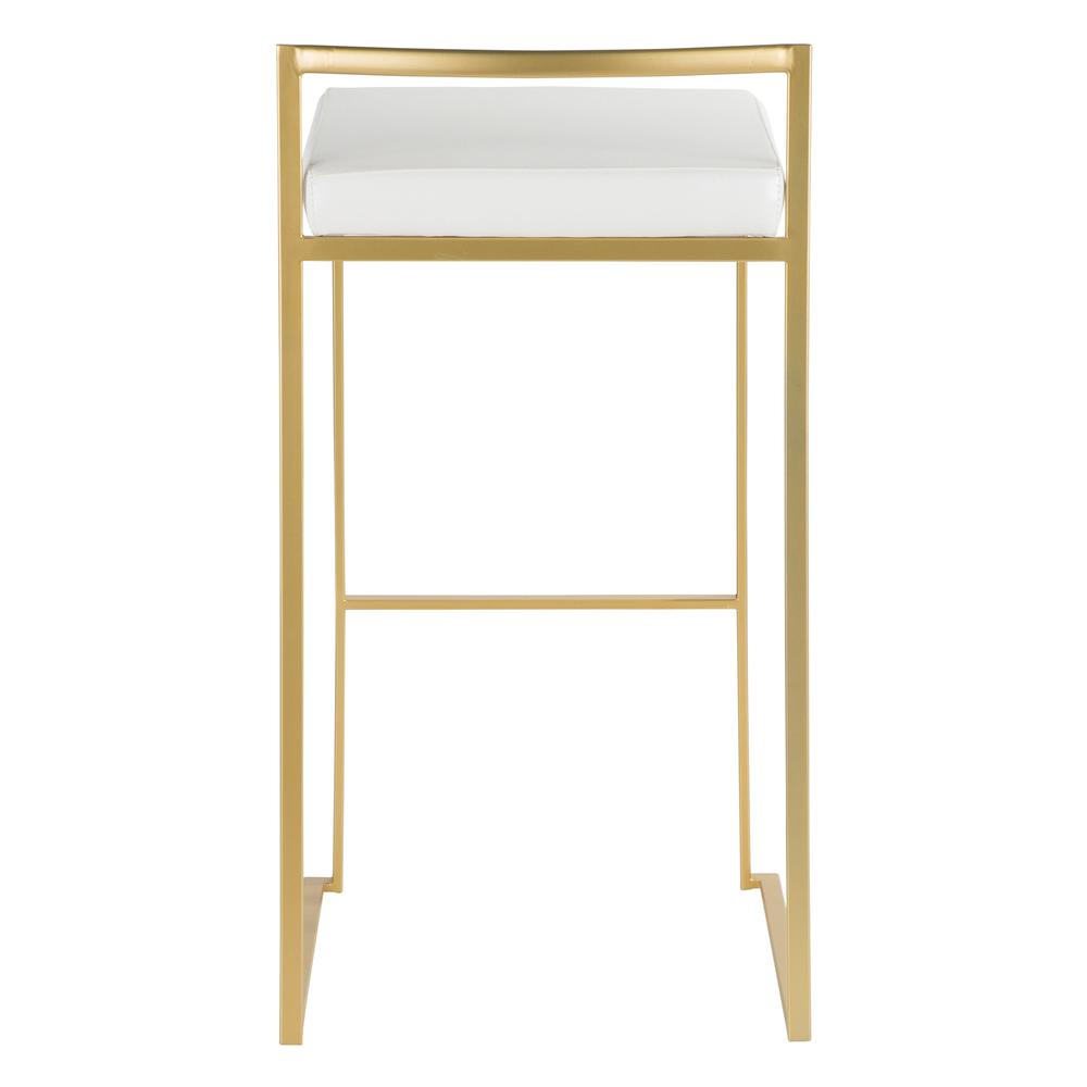 Gold, White Fuji Stacker Barstool - Set of 2. Picture 5