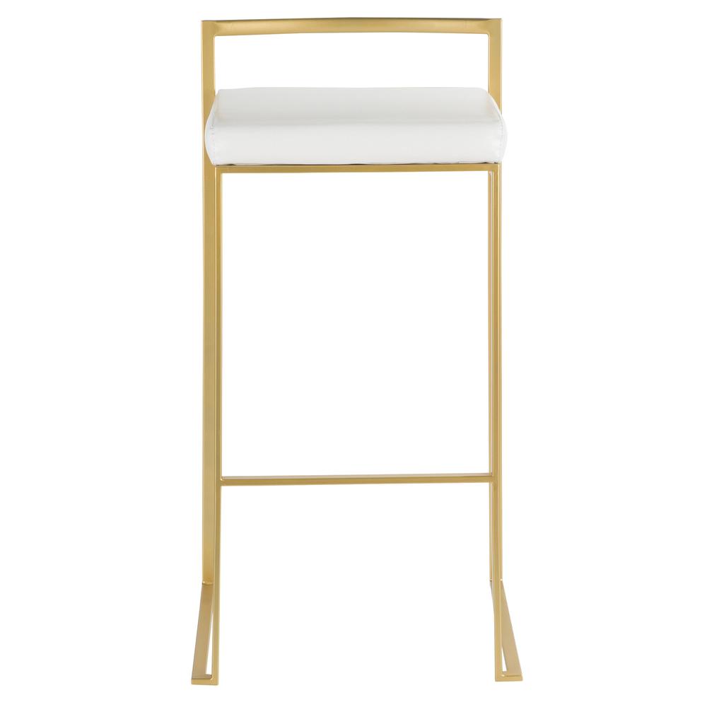 Gold, White Fuji Stacker Barstool - Set of 2. Picture 6
