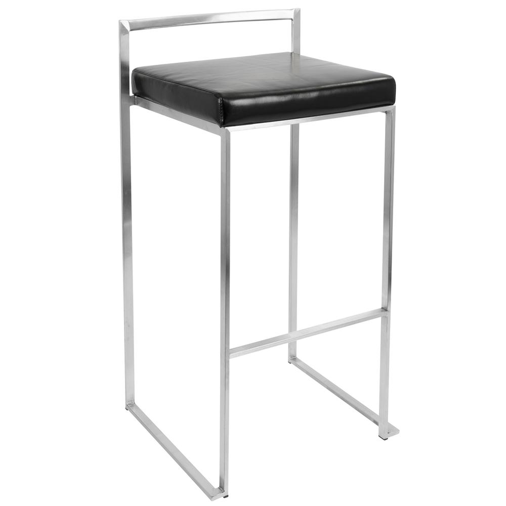 Black Fuji Stacker Barstool - Set of 2. Picture 2
