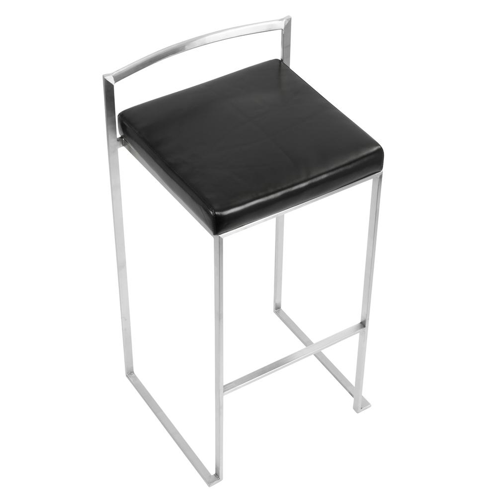 Black Fuji Stacker Barstool - Set of 2. Picture 7