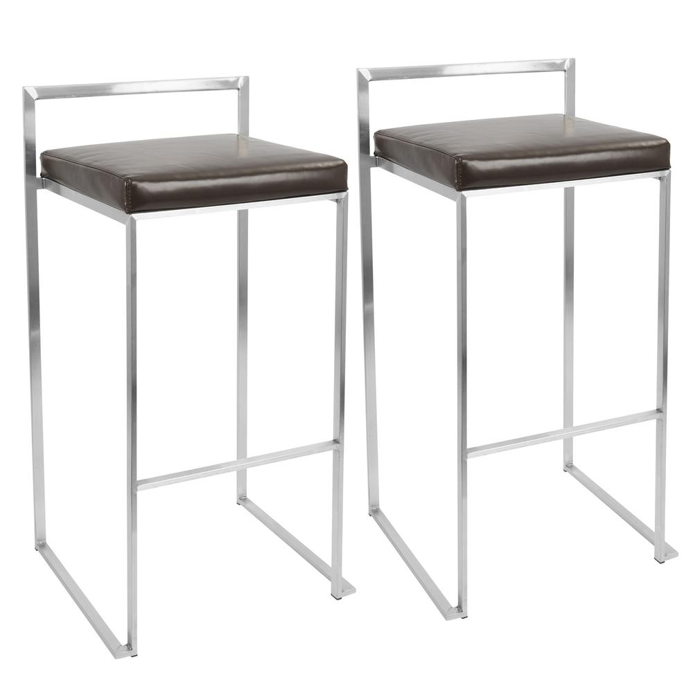 Brown Fuji Stacker Barstool - Set of 2. Picture 1
