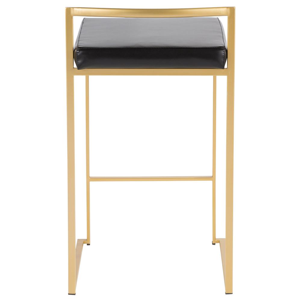 Gold, Black Fuji Stacker Counter Stool - Set of 2. Picture 5