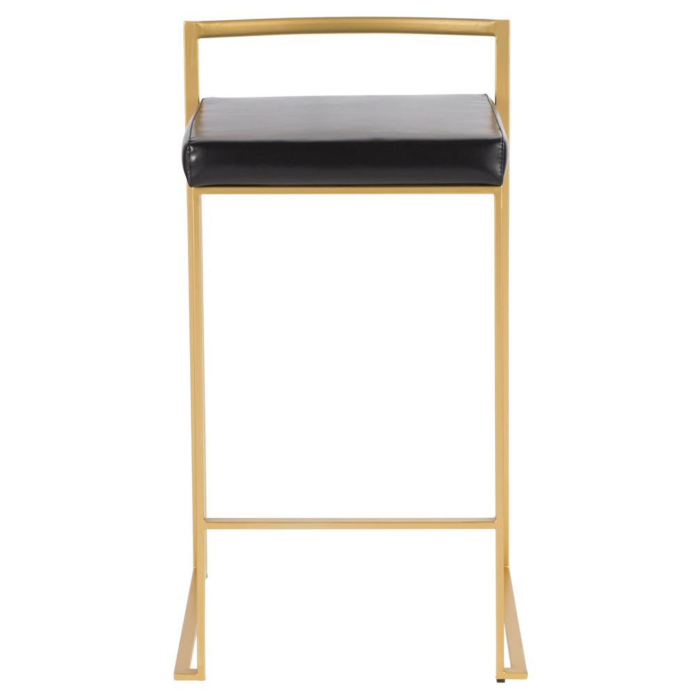 Gold, Black Fuji Stacker Counter Stool - Set of 2. Picture 6