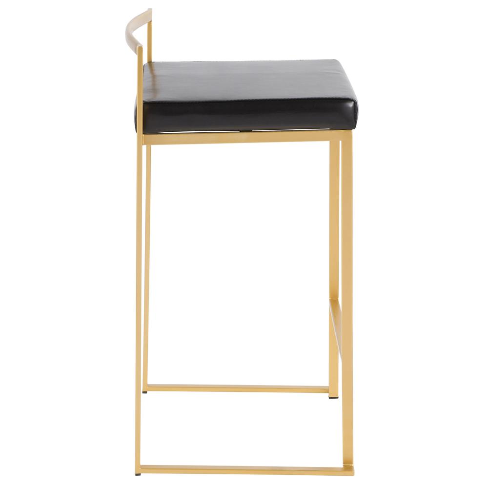 Gold, Black Fuji Stacker Counter Stool - Set of 2. Picture 3
