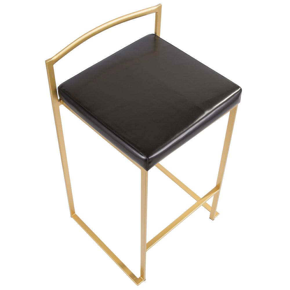 Gold, Black Fuji Stacker Counter Stool - Set of 2. Picture 7