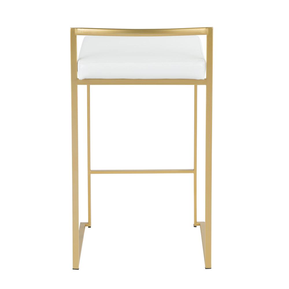 Gold, White Fuji Stacker Counter Stool - Set of 2. Picture 5