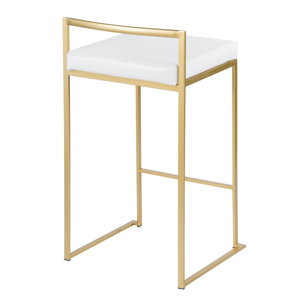 Gold, White Fuji Stacker Counter Stool - Set of 2. Picture 4