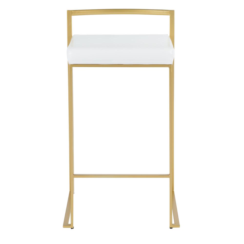 Gold, White Fuji Stacker Counter Stool - Set of 2. Picture 6