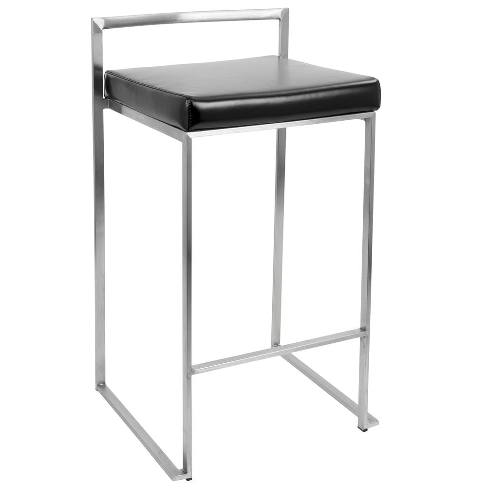 Black Fuji Stacker Counter Stool - Set of 2. Picture 2