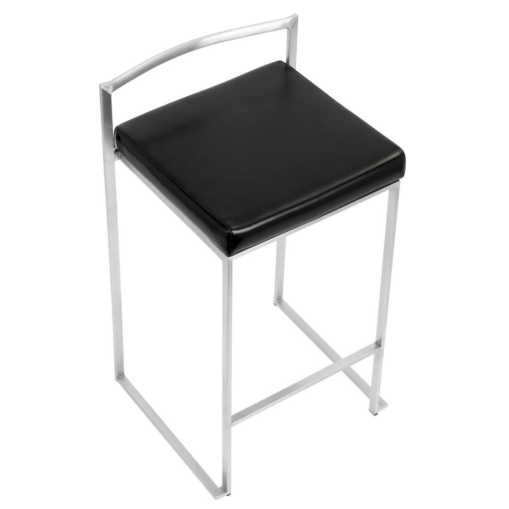 Black Fuji Stacker Counter Stool - Set of 2. Picture 7