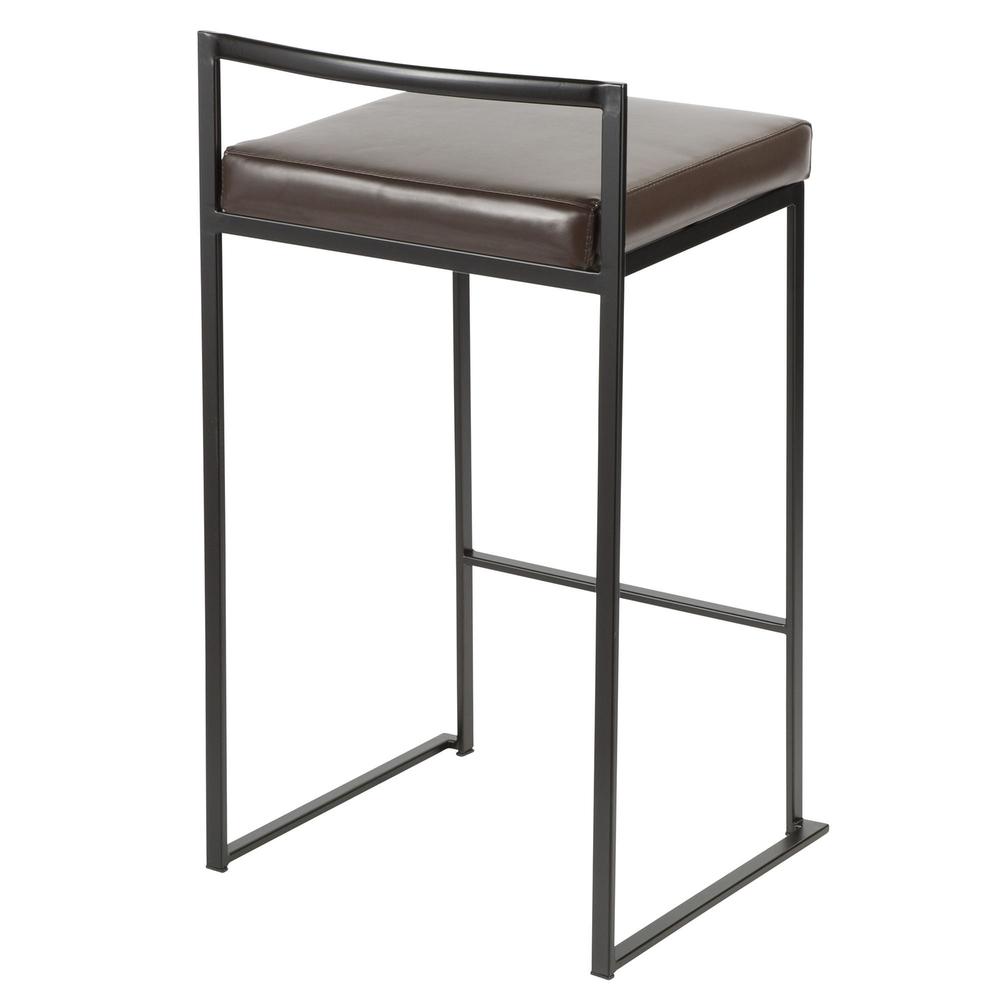 Black, Brown Fuji Stacker Counter Stool - Set of 2. Picture 4