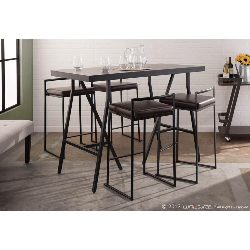 Black, Brown Fuji Stacker Counter Stool - Set of 2. Picture 11