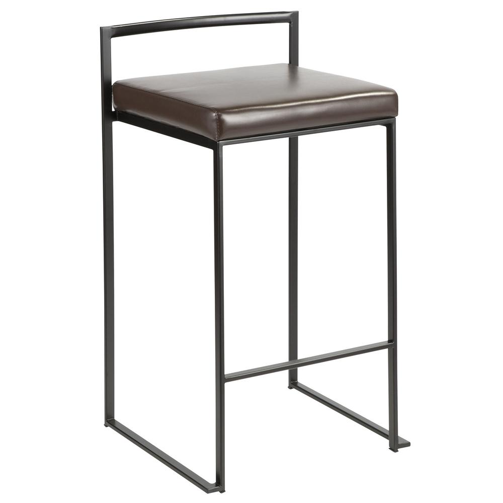 Black, Brown Fuji Stacker Counter Stool - Set of 2. Picture 2