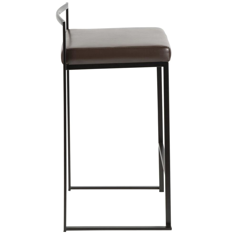 Black, Brown Fuji Stacker Counter Stool - Set of 2. Picture 3