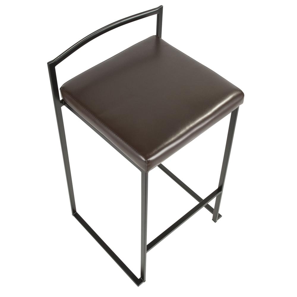 Black, Brown Fuji Stacker Counter Stool - Set of 2. Picture 7