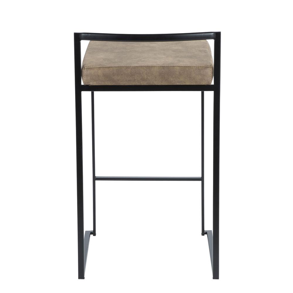 Black, Brown Cowboy Fabric Fuji Stacker Counter Stool - Set of 2. Picture 5