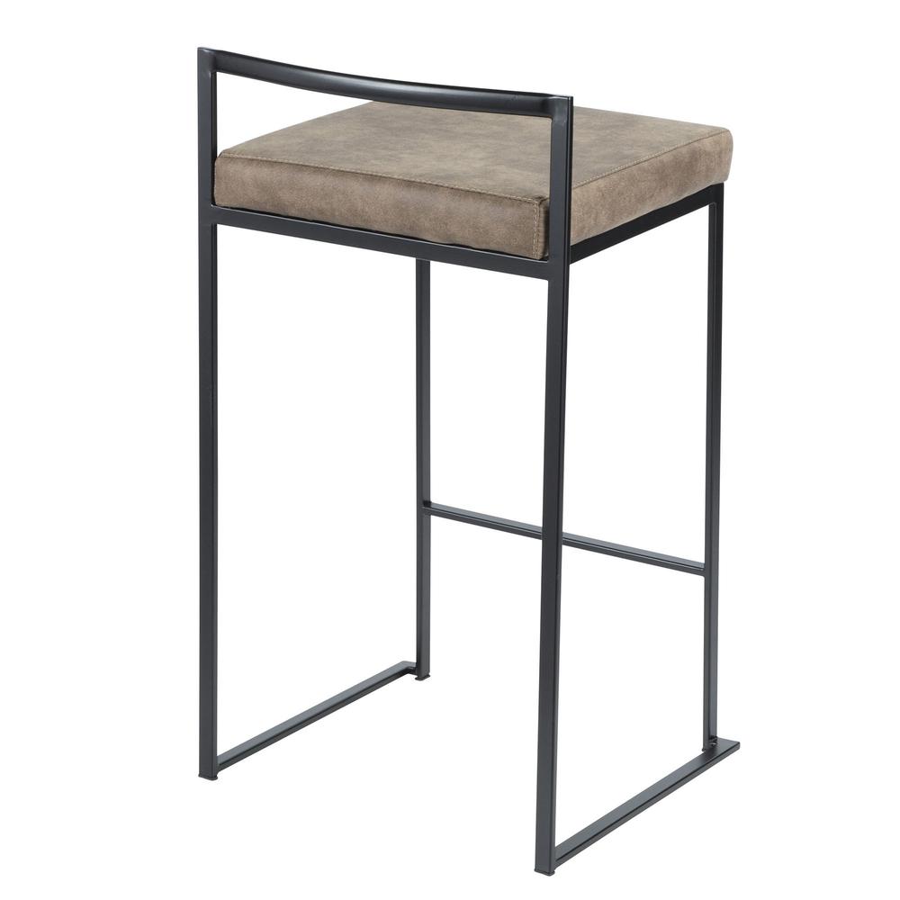 Black, Brown Cowboy Fabric Fuji Stacker Counter Stool - Set of 2. Picture 4