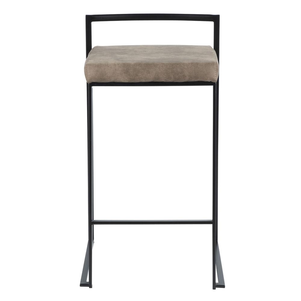 Black, Brown Cowboy Fabric Fuji Stacker Counter Stool - Set of 2. Picture 6