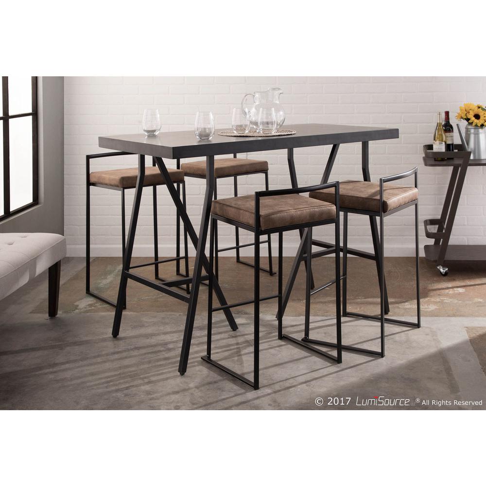 Black, Brown Cowboy Fabric Fuji Stacker Counter Stool - Set of 2. Picture 11