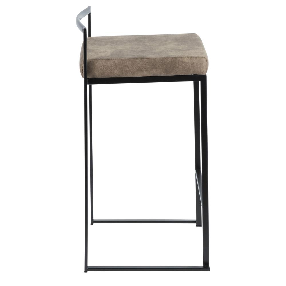 Black, Brown Cowboy Fabric Fuji Stacker Counter Stool - Set of 2. Picture 3