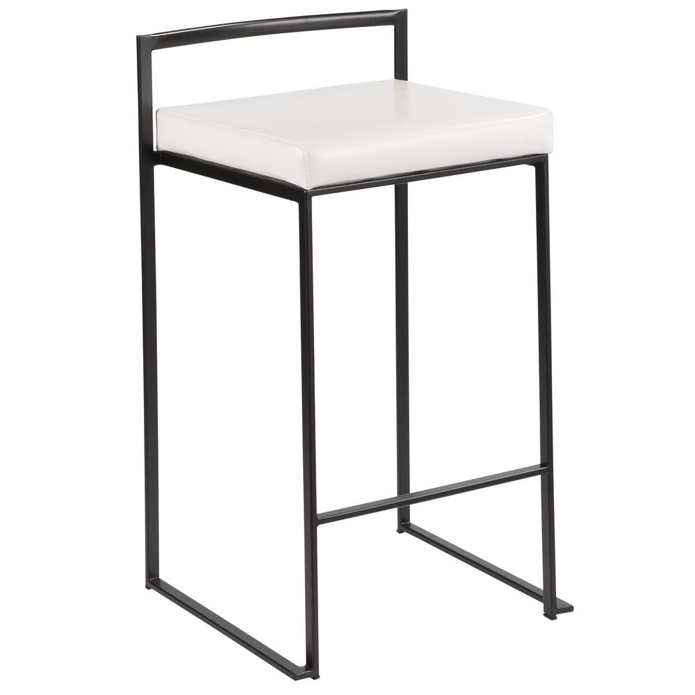 Black, White Fuji Stacker Counter Stool - Set of 2. Picture 2