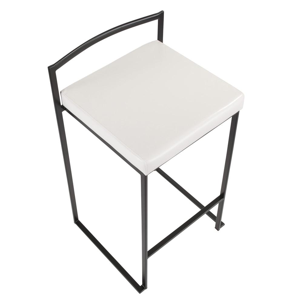 Black, White Fuji Stacker Counter Stool - Set of 2. Picture 7
