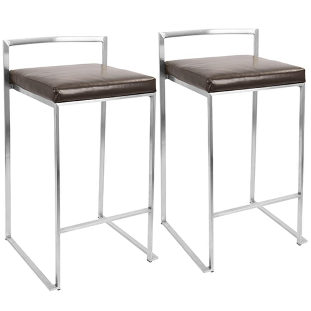 Brown Fuji Stacker Counter Stool - Set of 2. Picture 1