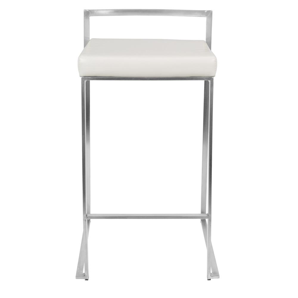 White Fuji Stacker Counter Stool - Set of 2. Picture 6