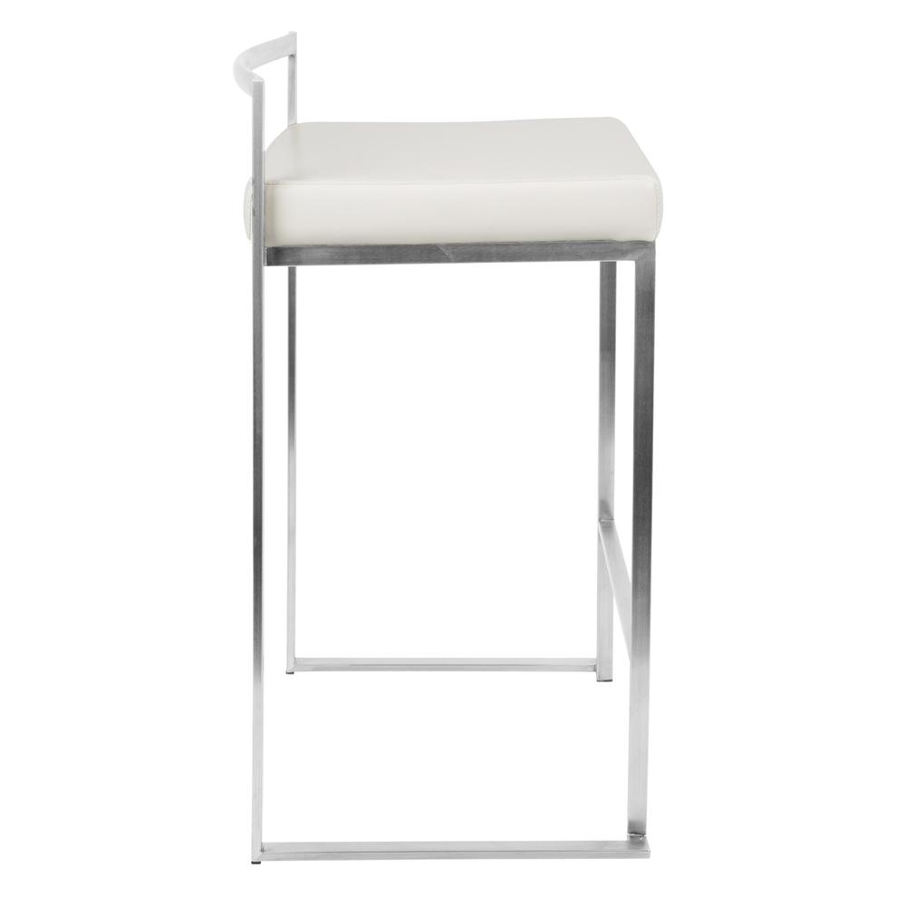 White Fuji Stacker Counter Stool - Set of 2. Picture 3