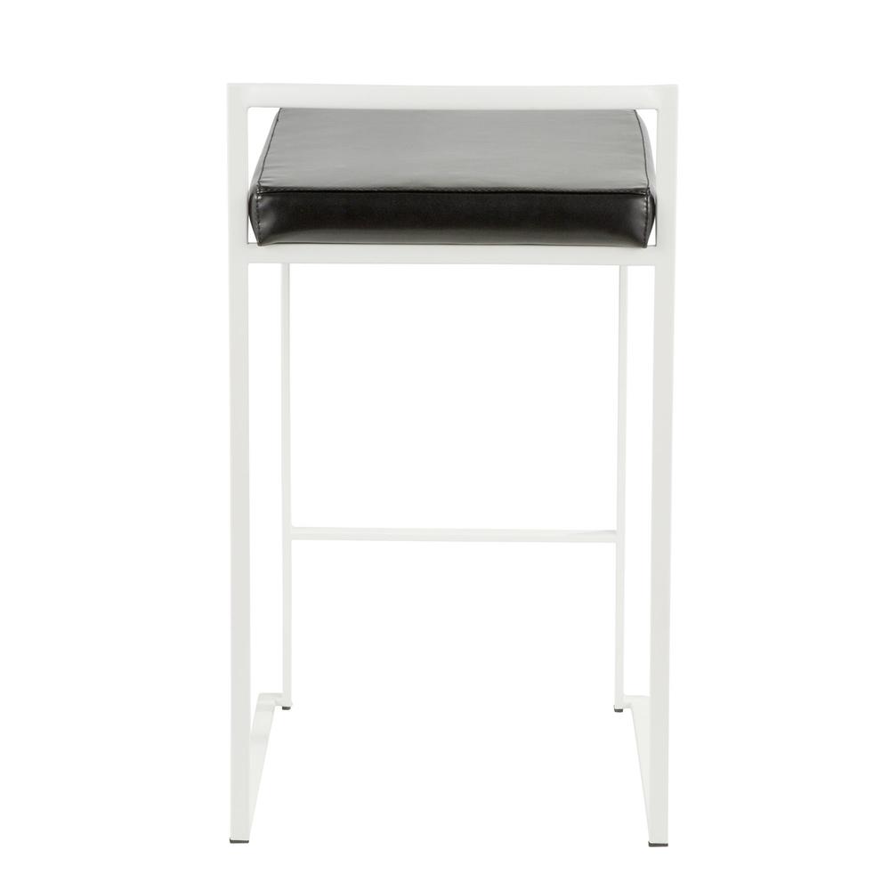 White, Black Fuji Stacker Counter Stool - Set of 2. Picture 5