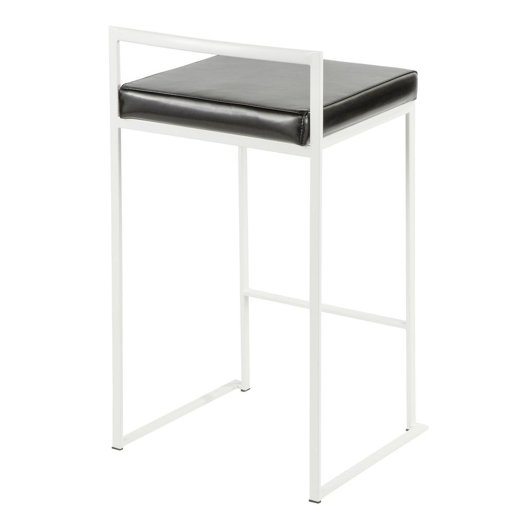 White, Black Fuji Stacker Counter Stool - Set of 2. Picture 4