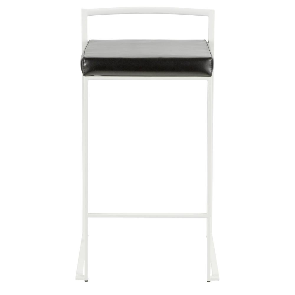 White, Black Fuji Stacker Counter Stool - Set of 2. Picture 6