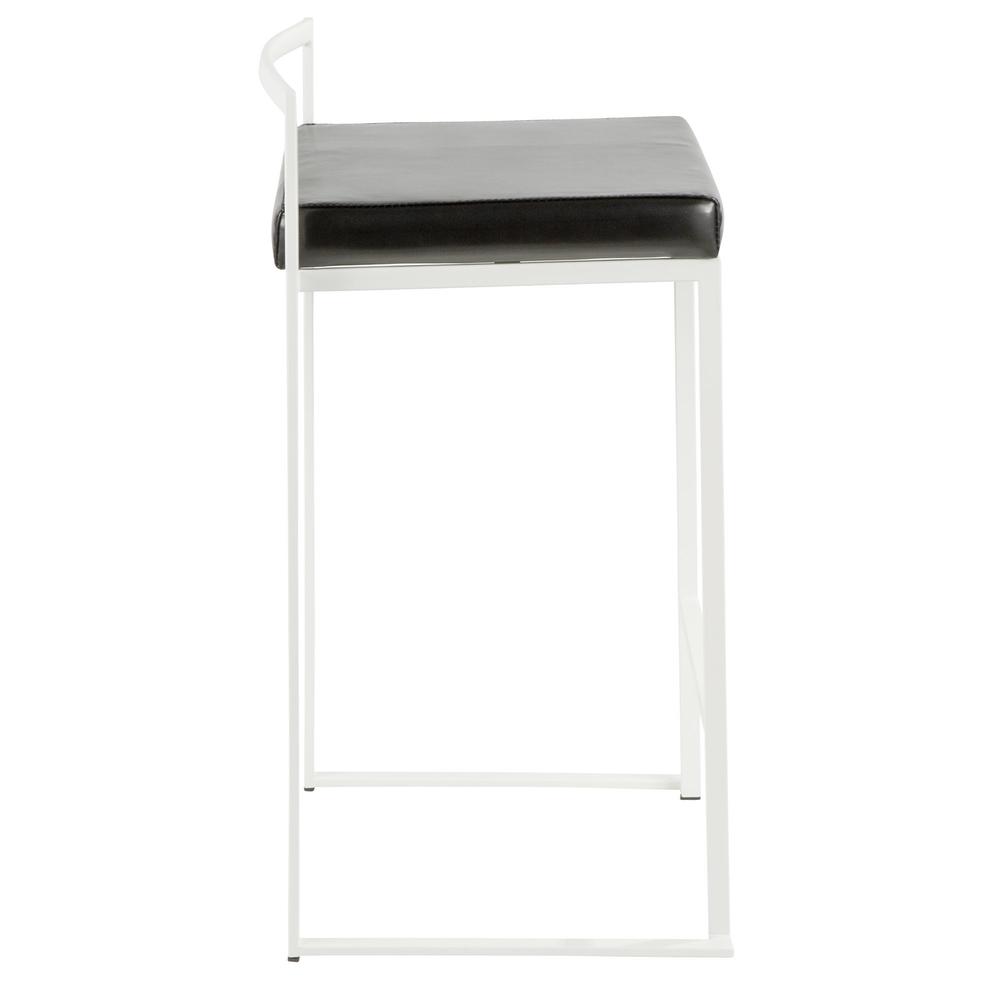 White, Black Fuji Stacker Counter Stool - Set of 2. Picture 3