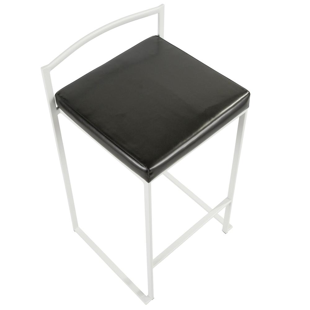 White, Black Fuji Stacker Counter Stool - Set of 2. Picture 7