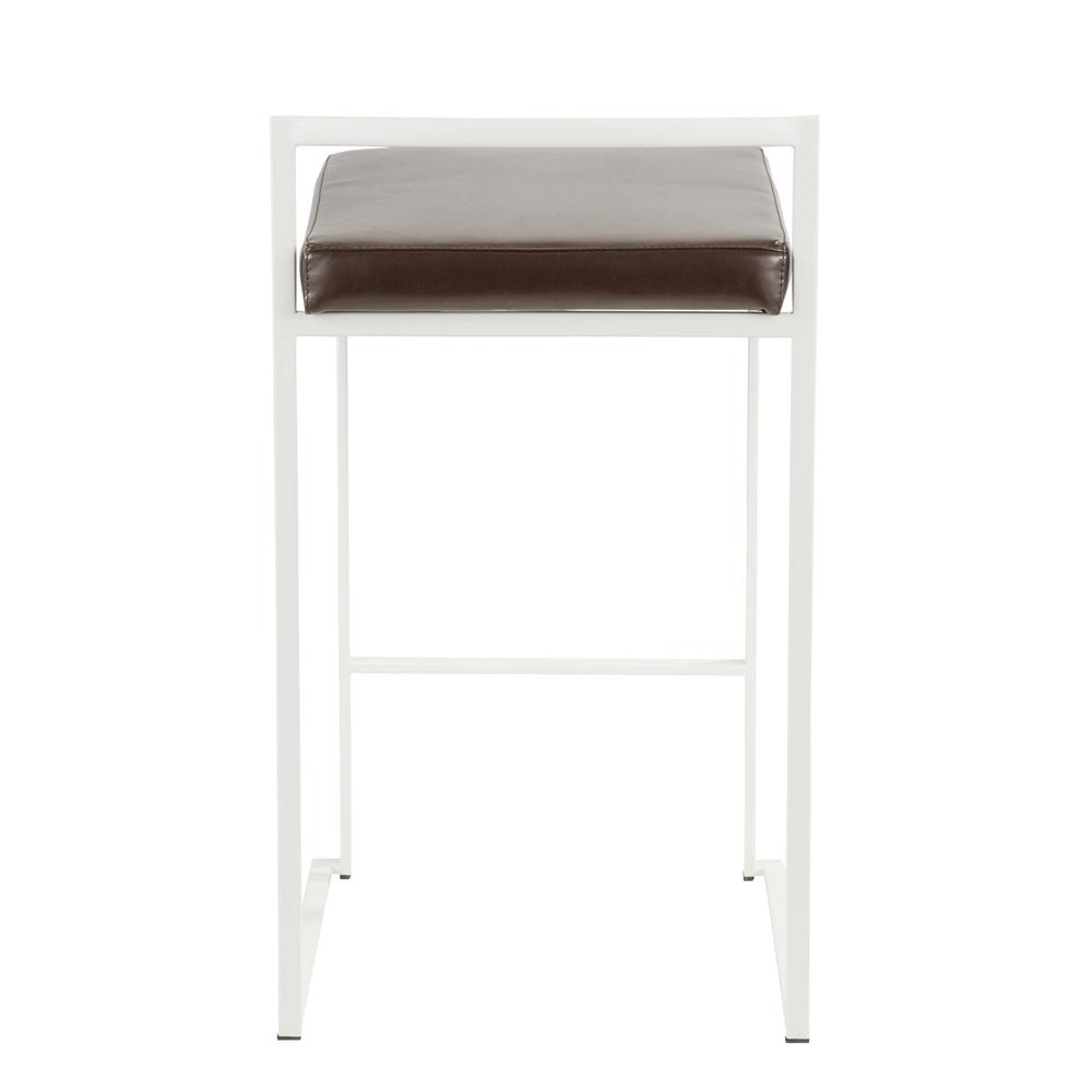 White, Brown Fuji Stacker Counter Stool - Set of 2. Picture 5