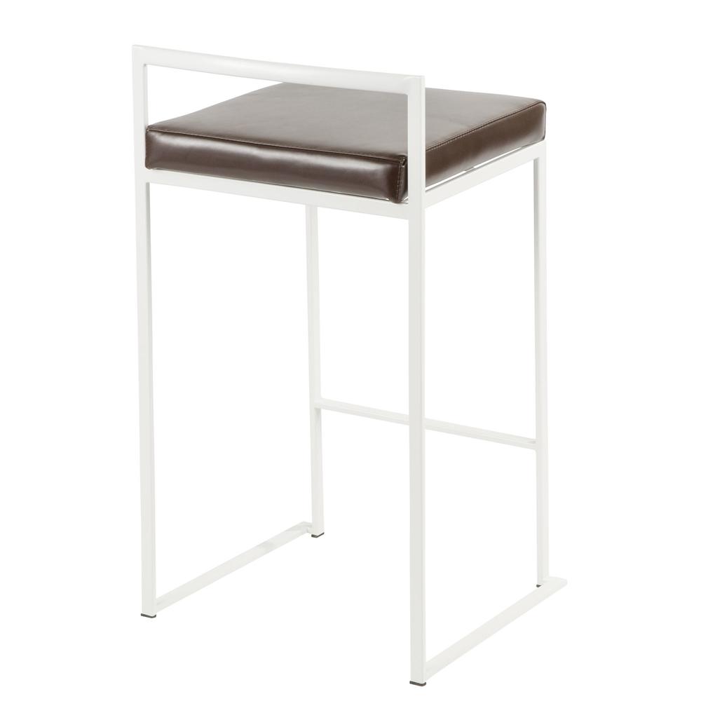 White, Brown Fuji Stacker Counter Stool - Set of 2. Picture 4
