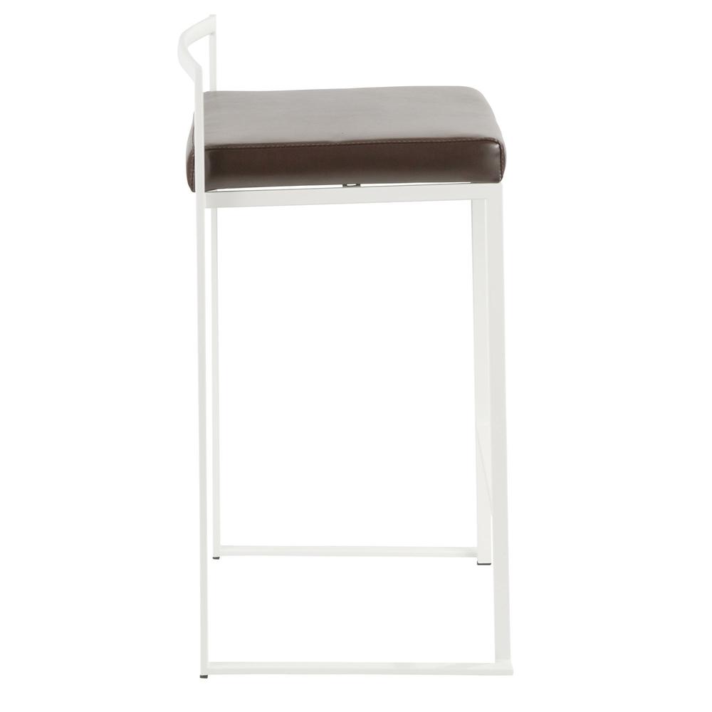White, Brown Fuji Stacker Counter Stool - Set of 2. Picture 3