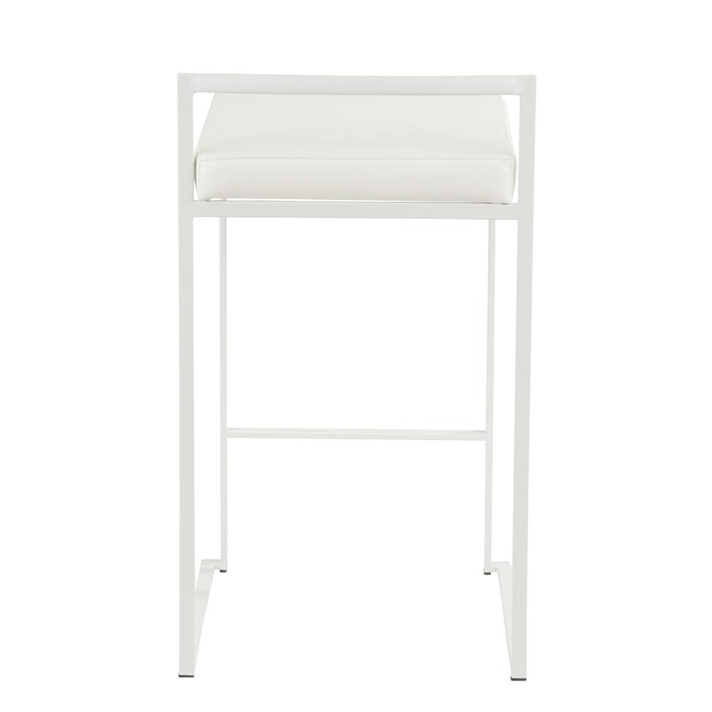 White, White Fuji Stacker Counter Stool - Set of 2. Picture 5