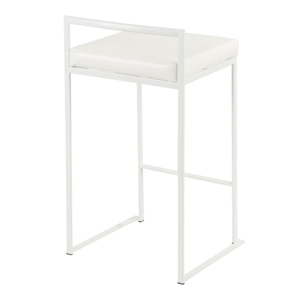 White, White Fuji Stacker Counter Stool - Set of 2. Picture 4