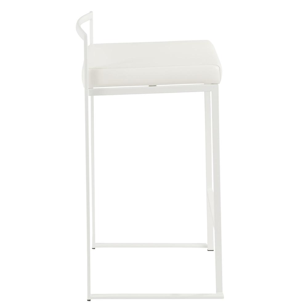 White, White Fuji Stacker Counter Stool - Set of 2. Picture 3