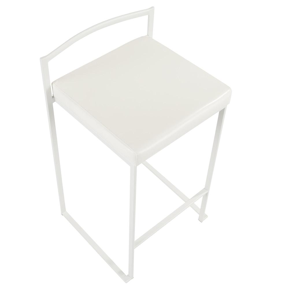 White, White Fuji Stacker Counter Stool - Set of 2. Picture 7