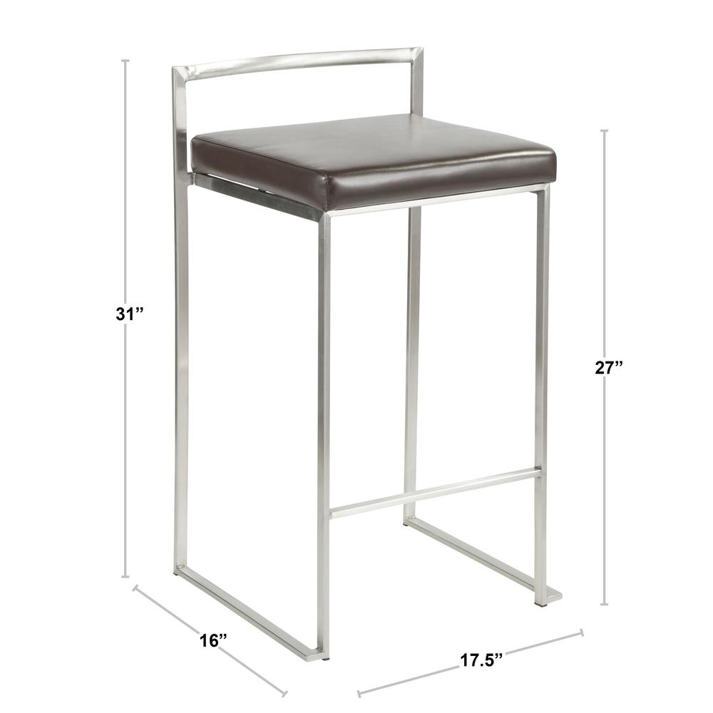 Brown Fuji Stacker Counter Stool - Set of 2. Picture 8