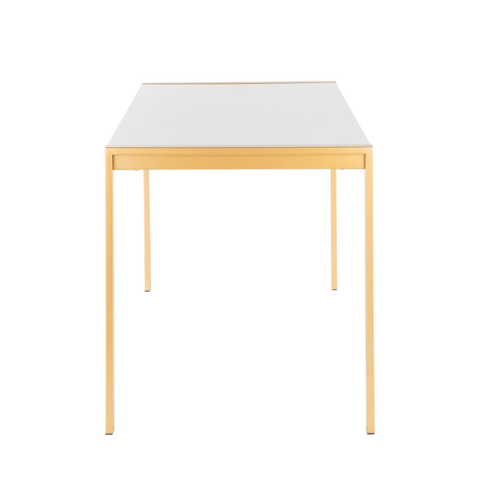 Gold Metal, White Marble Fuji Dinette Table. Picture 2
