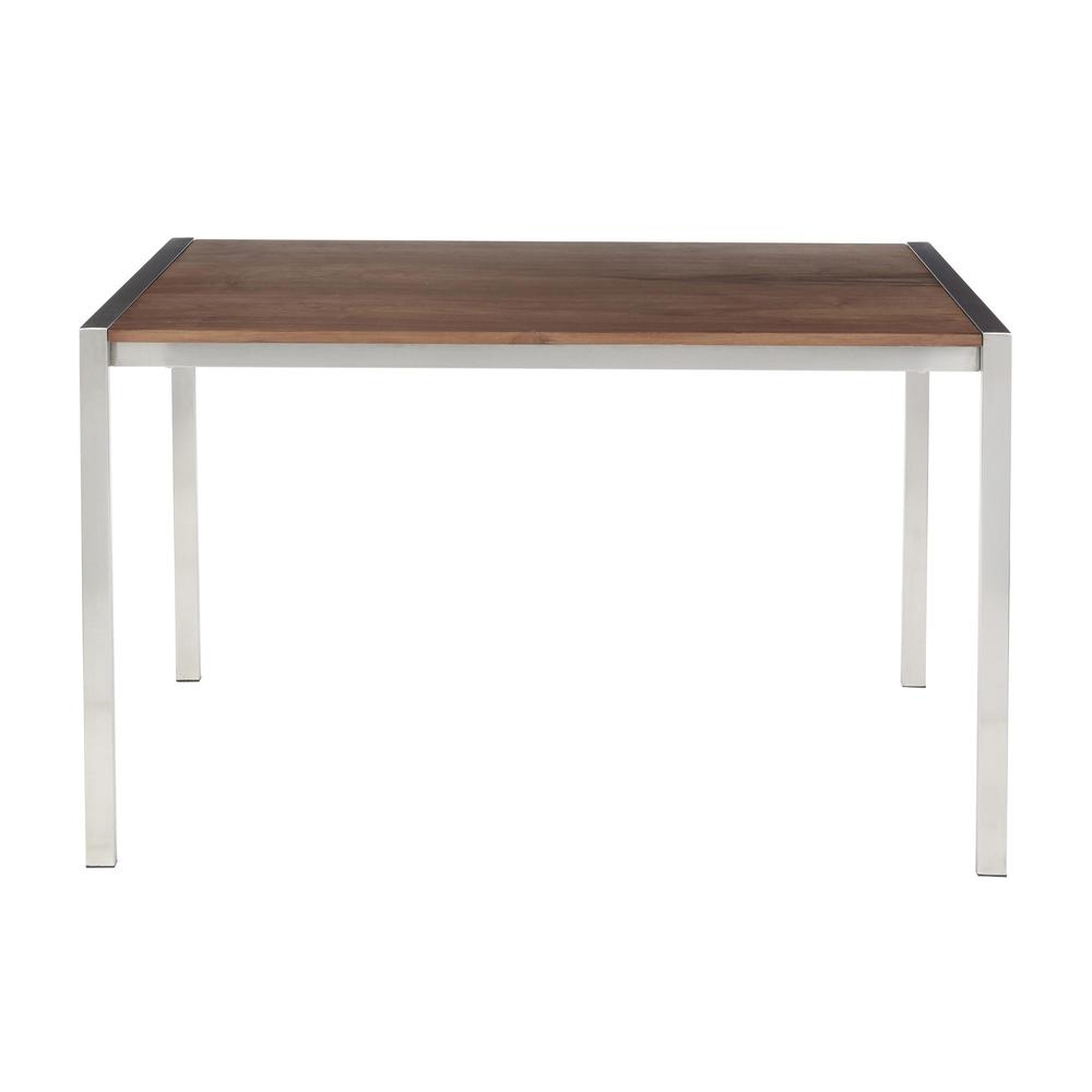 Stainless Steel, Walnut Wood Fuji Dinette Table. Picture 5