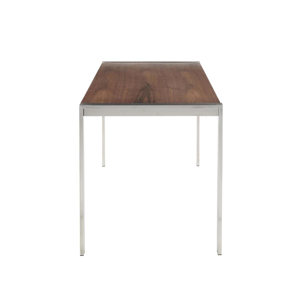Stainless Steel, Walnut Wood Fuji Dinette Table. Picture 2