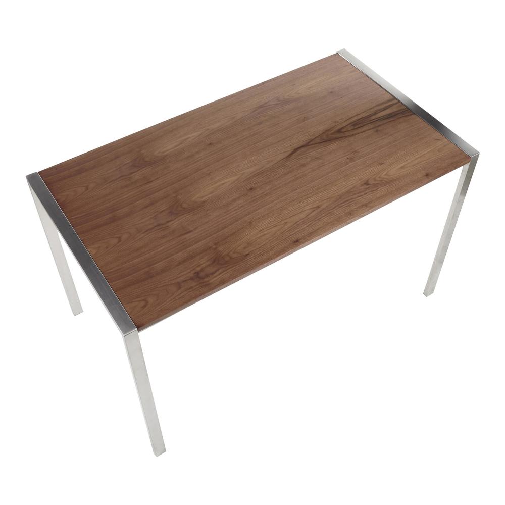 Stainless Steel, Walnut Wood Fuji Dinette Table. Picture 6