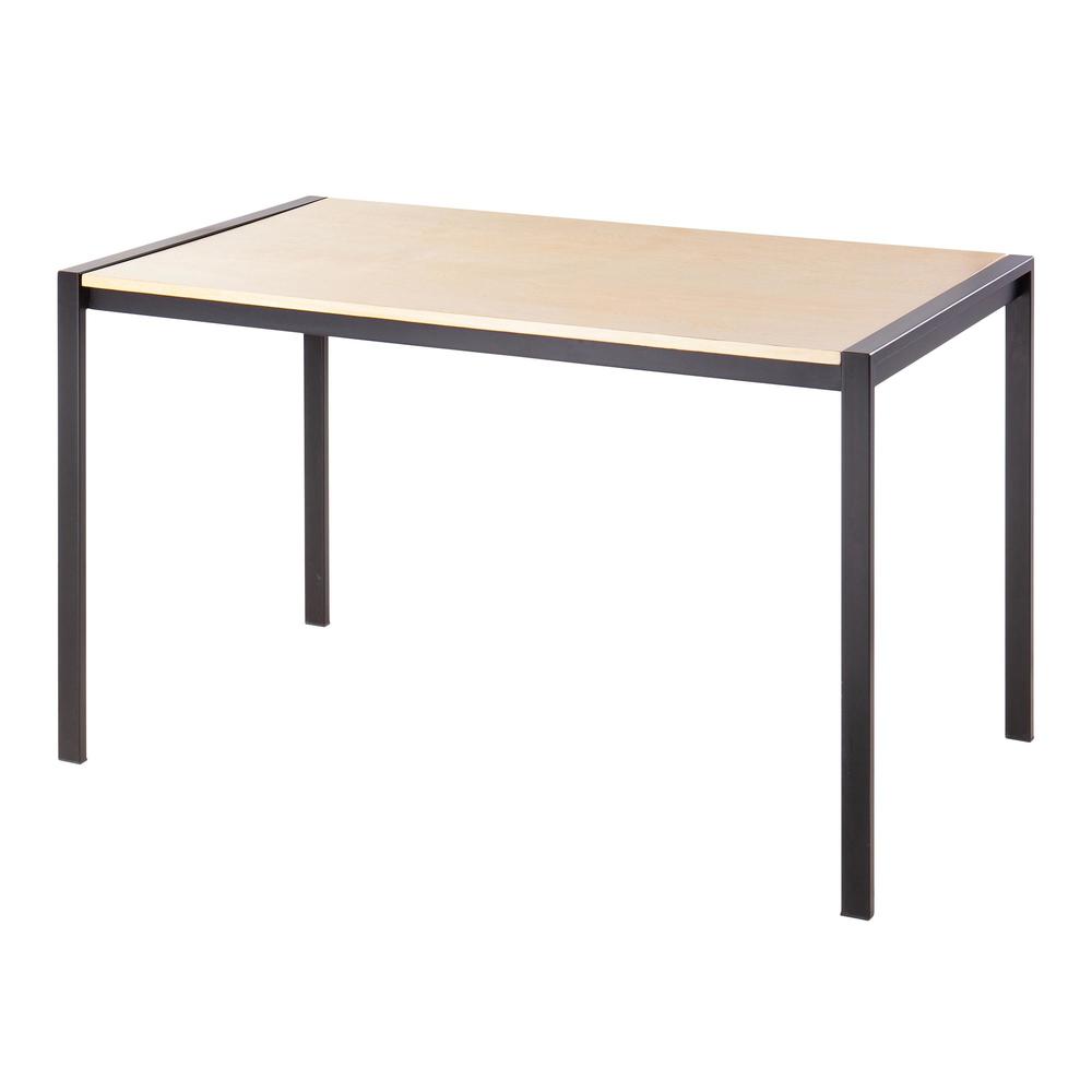 Black Metal, Natural Wood Fuji Dinette Table. Picture 3