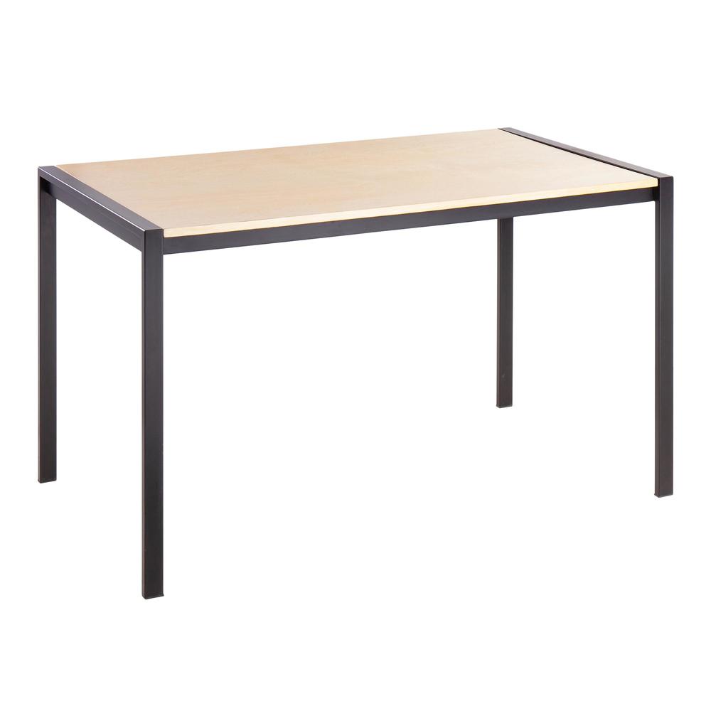 Black Metal, Natural Wood Fuji Dinette Table. Picture 1